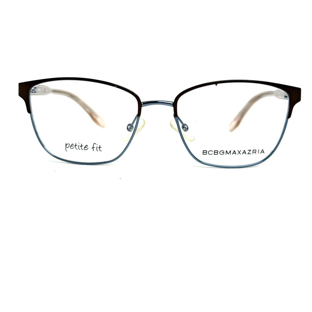 BCBG MAXAZRIA Hilda Brown Blue‎ Square Eyeglasses Frames 50-16 130 H20771